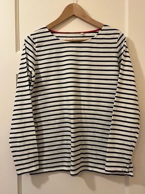 Boden • Breton Striped Long Sleeve Tee • Parisian Nautical Classic • Size US 12